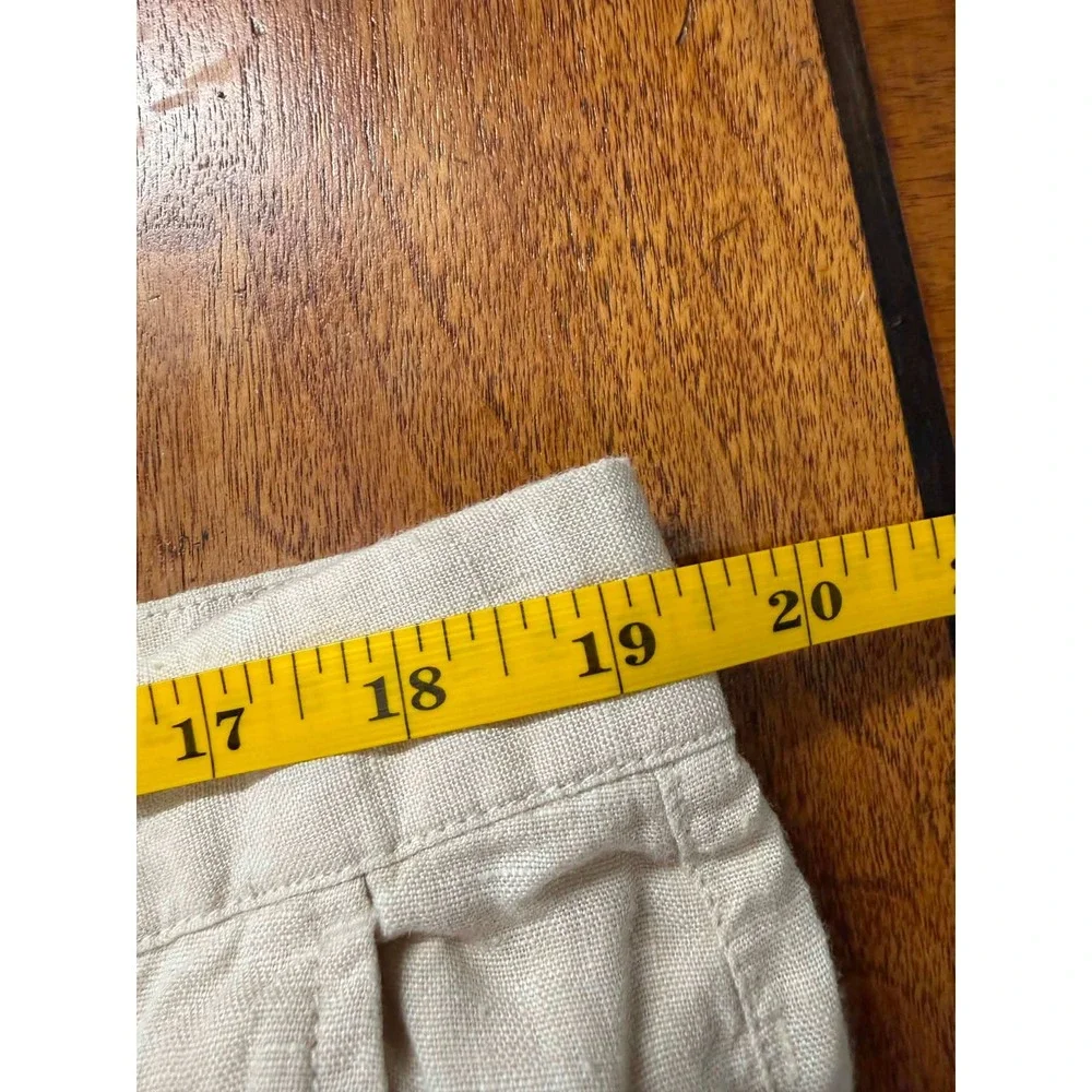 Club Room Luxury Mens 38x32 Linen Pants Beige Flat Front Summer Trousers 38W 32L